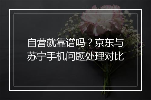 自营就靠谱吗？京东与苏宁手机问题处理对比