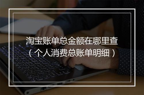 淘宝账单总金额在哪里查（个人消费总账单明细）