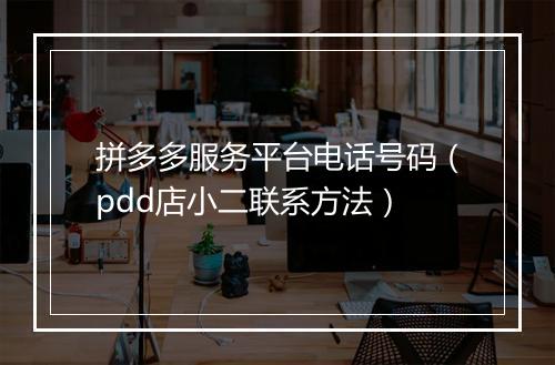 拼多多服务平台电话号码（pdd店小二联系方法）