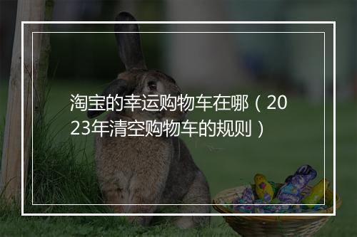 淘宝的幸运购物车在哪（2023年清空购物车的规则）