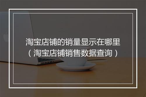 淘宝店铺的销量显示在哪里（淘宝店铺销售数据查询）