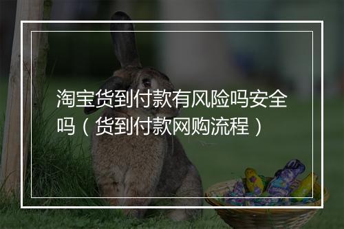 淘宝货到付款有风险吗安全吗（货到付款网购流程）