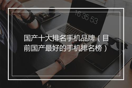 国产十大排名手机品牌（目前国产最好的手机排名榜）