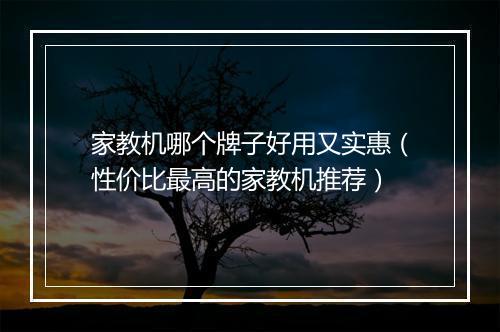 家教机哪个牌子好用又实惠（性价比最高的家教机推荐）