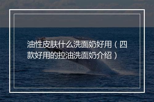 油性皮肤什么洗面奶好用（四款好用的控油洗面奶介绍）