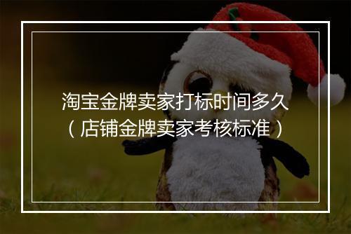 淘宝金牌卖家打标时间多久（店铺金牌卖家考核标准）