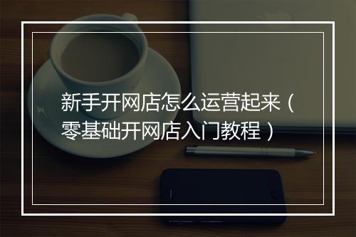 新手开网店怎么运营起来（零基础开网店入门教程）