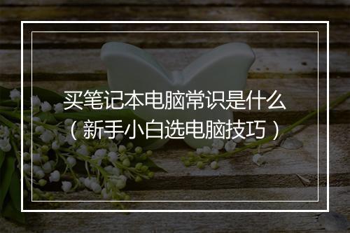 买笔记本电脑常识是什么（新手小白选电脑技巧）