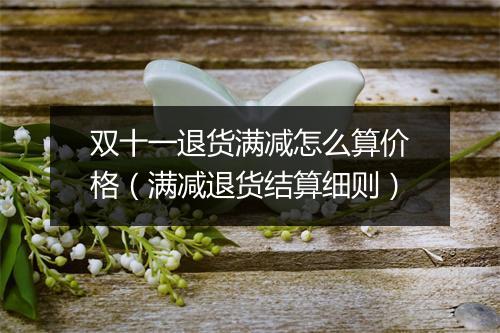 双十一退货满减怎么算价格（满减退货结算细则）