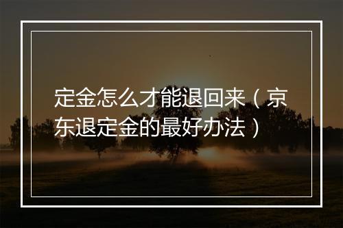 定金怎么才能退回来（京东退定金的最好办法）
