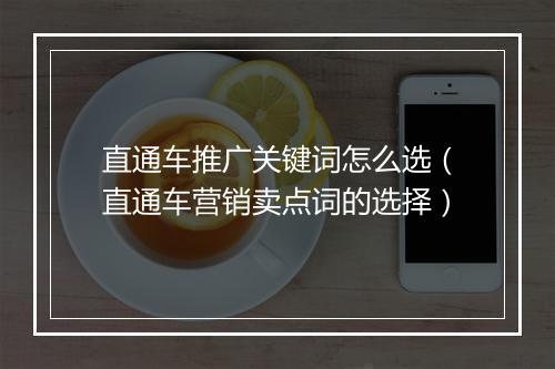 直通车推广关键词怎么选（直通车营销卖点词的选择）