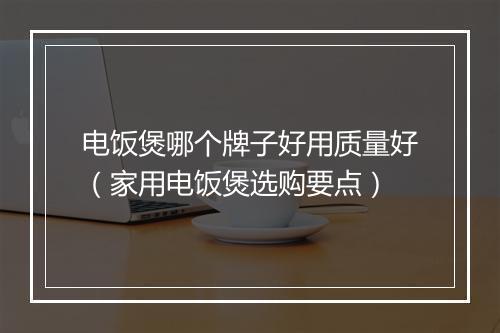 电饭煲哪个牌子好用质量好（家用电饭煲选购要点）