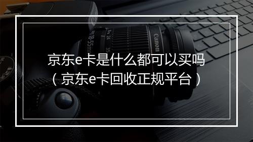 京东e卡是什么都可以买吗（京东e卡回收正规平台）