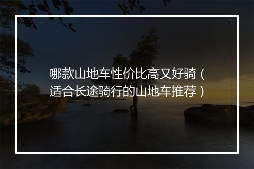 哪款山地车性价比高又好骑（适合长途骑行的山地车推荐）