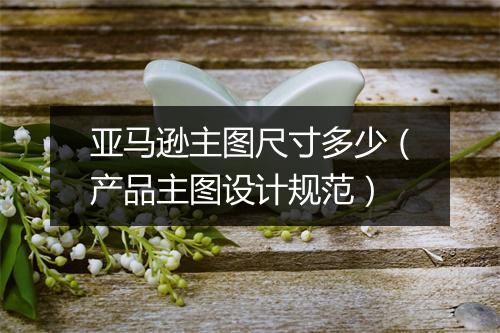 亚马逊主图尺寸多少（产品主图设计规范）