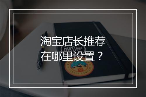 淘宝店长推荐在哪里设置？