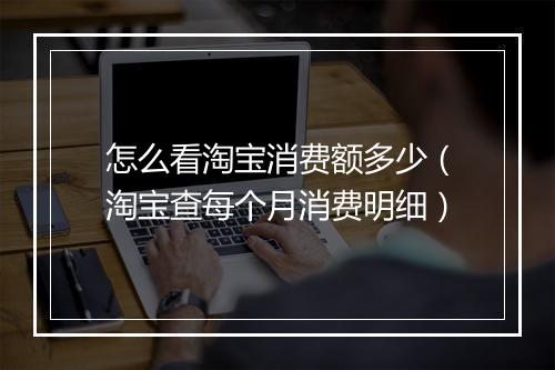 怎么看淘宝消费额多少（淘宝查每个月消费明细）