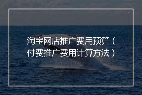 淘宝网店推广费用预算（付费推广费用计算方法）