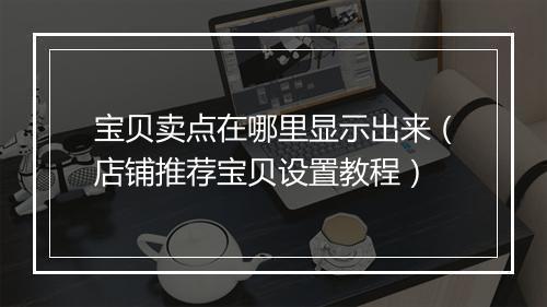 宝贝卖点在哪里显示出来（店铺推荐宝贝设置教程）