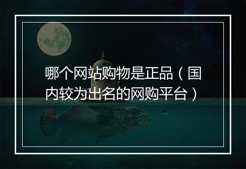 哪个网站购物是正品（国内较为出名的网购平台）