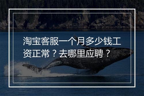 淘宝客服一个月多少钱工资正常？去哪里应聘？