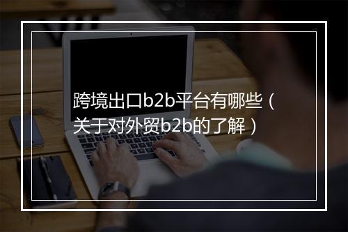 跨境出口b2b平台有哪些（关于对外贸b2b的了解）
