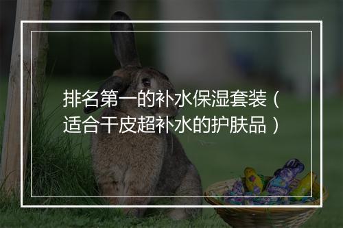 排名第一的补水保湿套装（适合干皮超补水的护肤品）