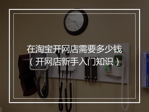 在淘宝开网店需要多少钱（开网店新手入门知识）