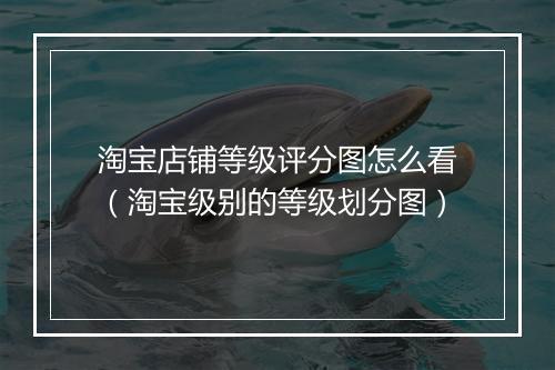 淘宝店铺等级评分图怎么看（淘宝级别的等级划分图）