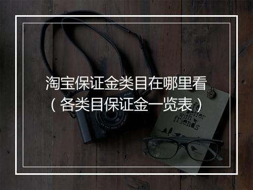 淘宝保证金类目在哪里看（各类目保证金一览表）