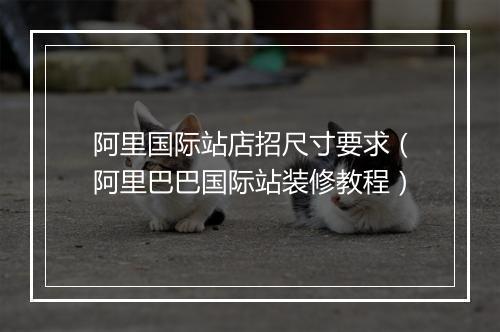 阿里国际站店招尺寸要求（阿里巴巴国际站装修教程）
