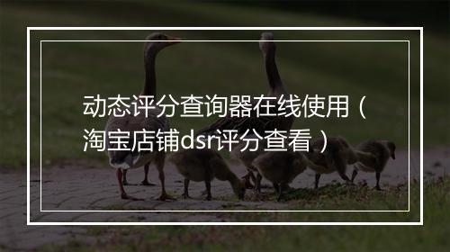 动态评分查询器在线使用（淘宝店铺dsr评分查看）