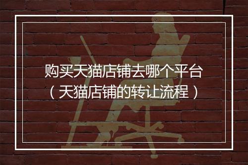 购买天猫店铺去哪个平台（天猫店铺的转让流程）