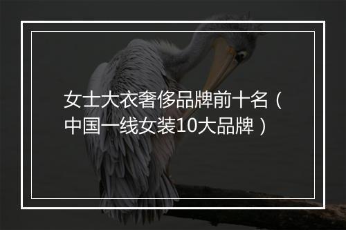 女士大衣奢侈品牌前十名（中国一线女装10大品牌）