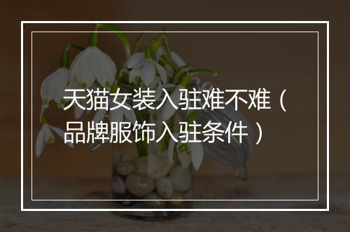 天猫女装入驻难不难（品牌服饰入驻条件）