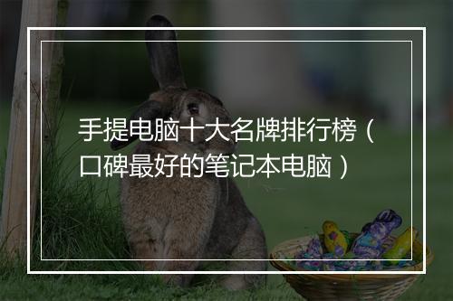 手提电脑十大名牌排行榜（口碑最好的笔记本电脑）