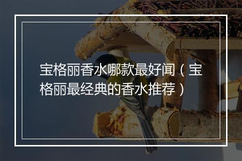 宝格丽香水哪款最好闻（宝格丽最经典的香水推荐）
