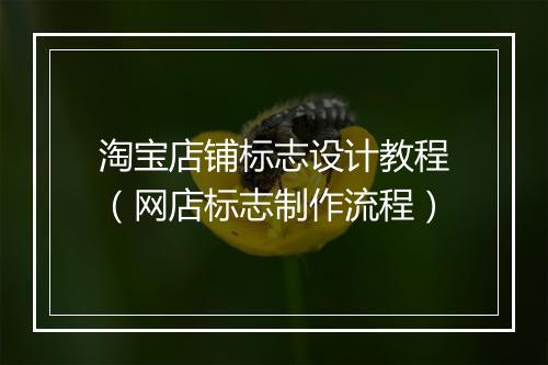 淘宝店铺标志设计教程（网店标志制作流程）