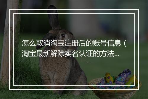 怎么取消淘宝注册后的账号信息（淘宝最新解除实名认证的方法）