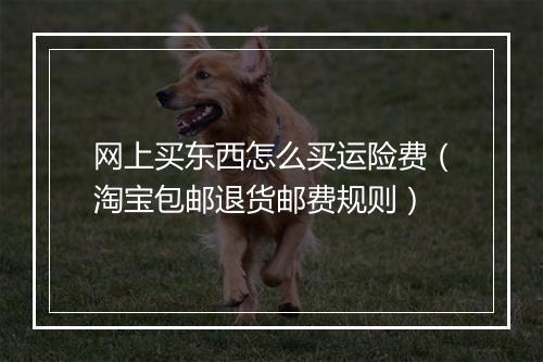 网上买东西怎么买运险费（淘宝包邮退货邮费规则）