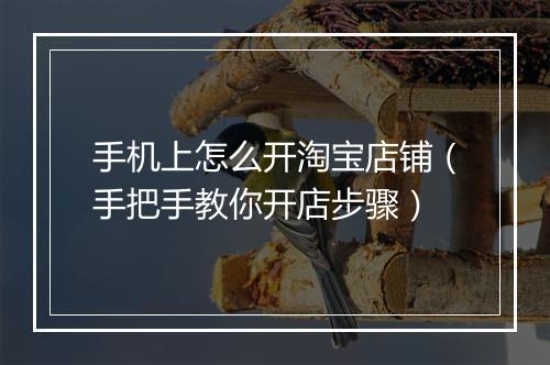 手机上怎么开淘宝店铺（手把手教你开店步骤）
