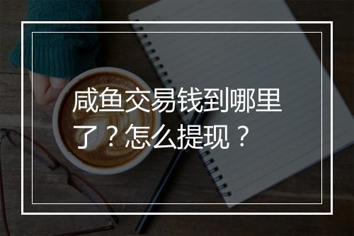 咸鱼交易钱到哪里了？怎么提现？
