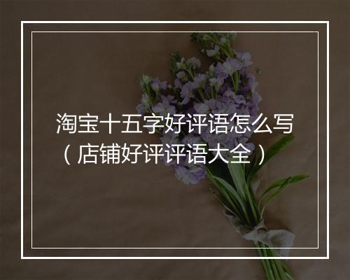 淘宝十五字好评语怎么写（店铺好评评语大全）