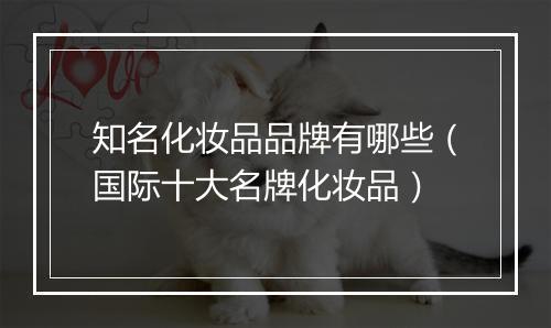 知名化妆品品牌有哪些（国际十大名牌化妆品）