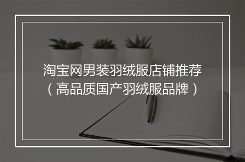 淘宝网男装羽绒服店铺推荐（高品质国产羽绒服品牌）