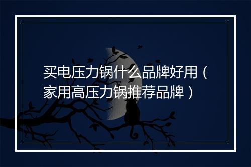 买电压力锅什么品牌好用（家用高压力锅推荐品牌）