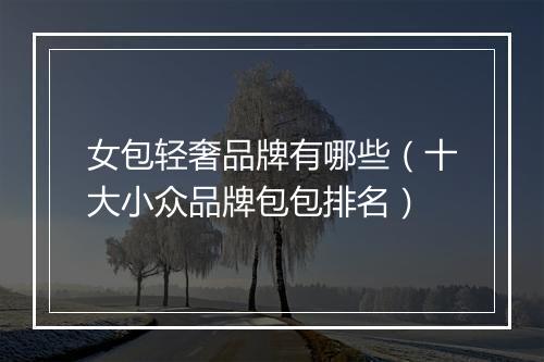 女包轻奢品牌有哪些（十大小众品牌包包排名）