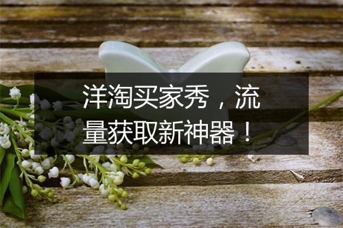 洋淘买家秀，流量获取新神器！