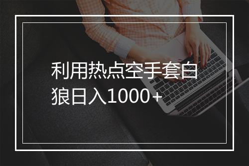 利用热点空手套白狼日入1000+