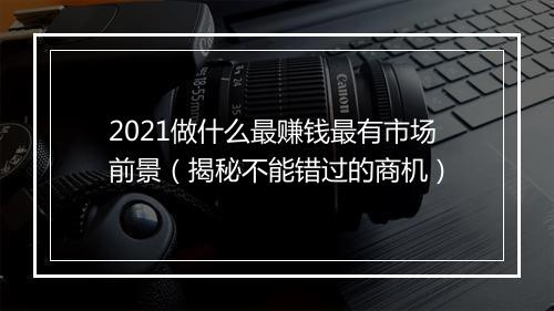 2021做什么最赚钱最有市场前景（揭秘不能错过的商机）